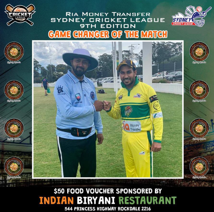Sydney Chargers Game Changer of the Match award